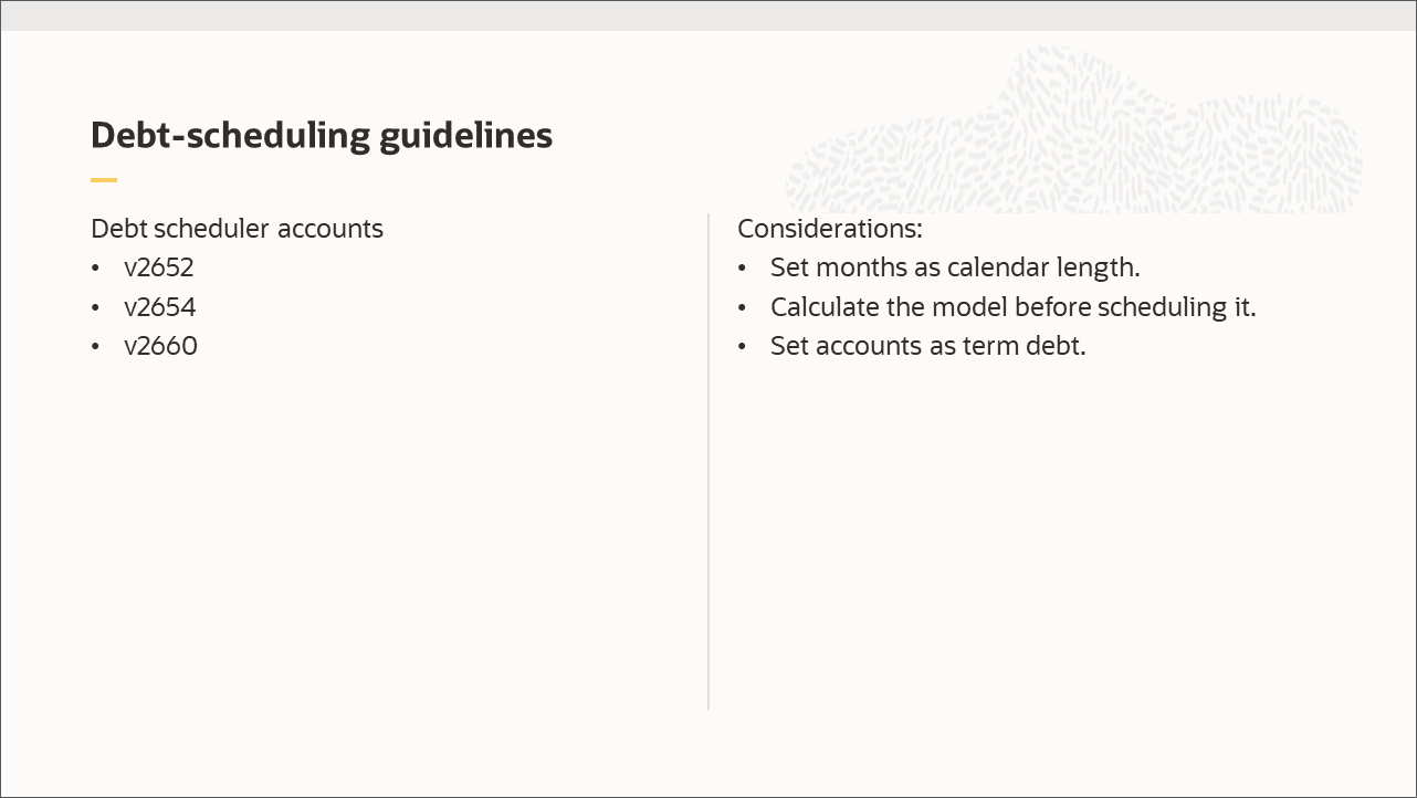 Debt-scheduling guidelines